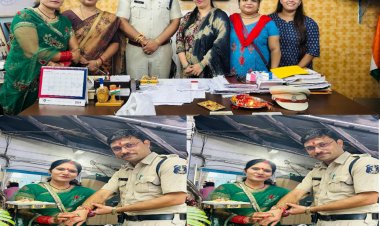 भारतीय जनता पार्टी पश्चिम मंडल महिला मोर्चा की बहनों के द्वारा पुलिस भाइयो को राखी बाँधी:- श्रद्धा तिवारी (भाजपा महिला मो.)